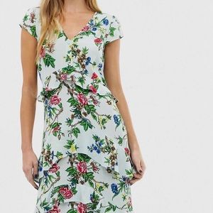 NWT Mint Floral Pattern Ruffle Dress